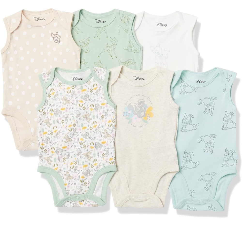 Amazon Disney Bambi🦌Nature Baby👶🏼Girls'👧🏻Sleeveless Onesies Sz Preemie